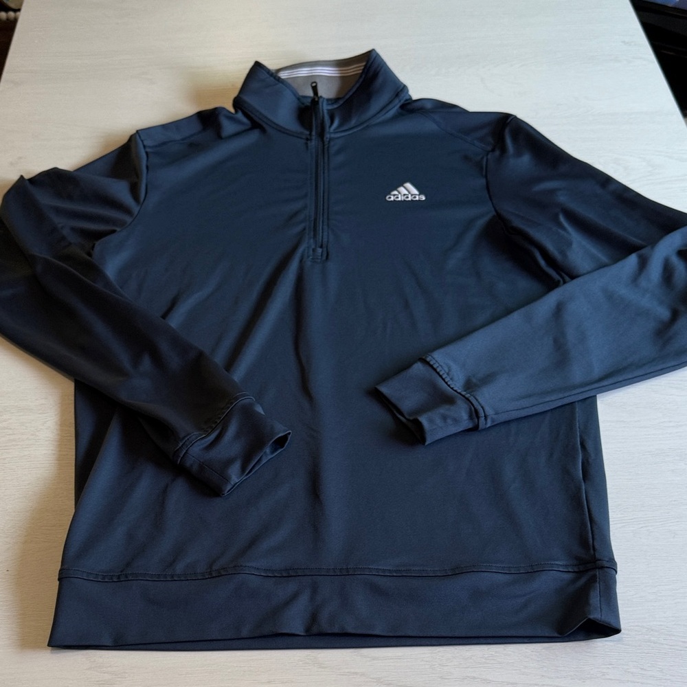 Adidas Men's Navy Performance Quarter-Zip Jacket size S